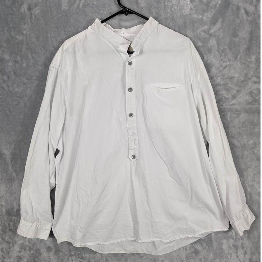Vtg Frontier Classics Shirt Mens XL White Long Sleeve Cotton Western Cowboy READ